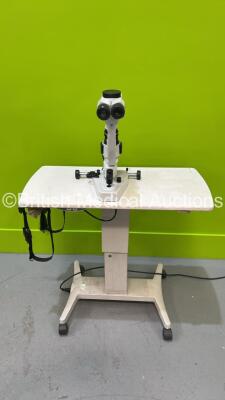 Rodenstock RO 4000 Slit Lamp on Motorized Table (Unable to Power Test Due to No Power Supply - Damaged - See Pictures)