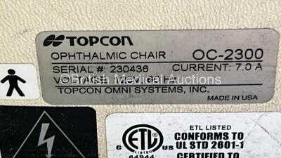 Topcon OC-2300 Ophthalmic Chair (No Power) - 4