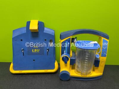 Laerdal LSU Suction Unit (Powers Up with Damage to Casing - See Photos) Including 1 x NiMH Battery and 1 x Laerdal LSU Wall Bracket