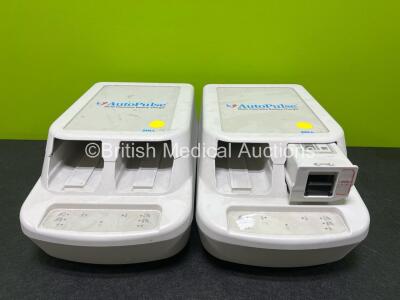 2 x Zoll AutoPulse Multi Chemistry Battery Chargers with 1 x Li-Ion Battery (No Power)