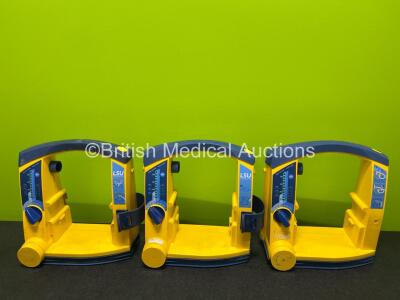 3 x Laerdal LSU Suction Units with 3 x NiMH Batteries (All Power Up with Damage to Casing - See Photos)