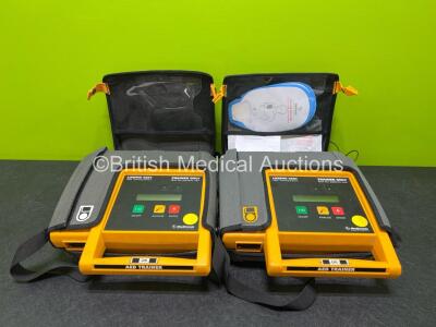 2 x Medtronic Lifepak 500T AED Training Defibrillator Systems in Cases