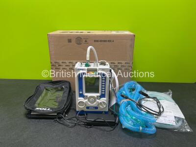 Zoll Z-Vent 731 Series Ventilator *Mfd 2019* EMV Version 05.22.00, SPM Version 05.20.00, Hours of Operation 0:45 (Powers Up) with 1 x Wye Ventilator Circuit, 1 x Hose, 1 x Carry Bag and 1 x Power Supply in Box