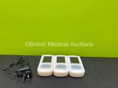 3 x Bluepoint Medical CapnoTrue ASP Monitors in Cases with 1 x Power Supply