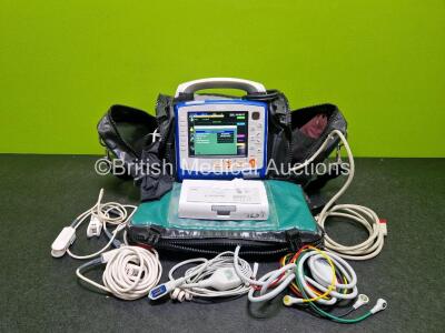 Zoll X Series Monitor/Defibrillator Application Version 02.34.05.00 (Powers Up Failed Self Test) in Case Including ECG, SPO2, NIBP, CO2 and Printer Options with 2 x Sure Power II Li-Ion Batteries ,1 x Ref 8300-0803-12 4 Lead ECG Lead, 1 x Ref 8300-0804-12