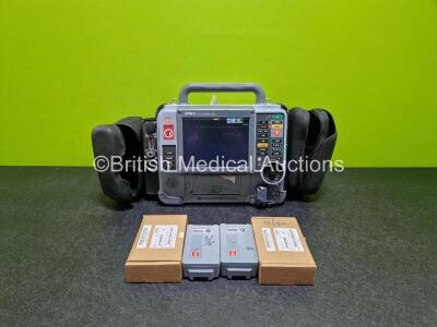 Medtronic Physio-Control Lifepak 15 Version 12-Lead Monitor / Defibrillator *Mfd - 2009* Ref - 99577-000025, P/N - V15-2-000030 Including Pacer, SpO2, C02, NIBP, ECG and Printer Options with 6 x Li-ion Batteries *2 x New in Box* (Powers Up) *SN 38153881*