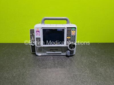 Medtronic Physio-Control 12-Lead Lifepak 15 Defibrillator / Monitor *Mfd - 2014* Ref - 99577-001839. P/N - V15-5-000015 Including Auxiliary, Pacer, SPO2, NIBP, ECG and Printer Options (Powers Up,Printer Damaged) with 2 x Li-ion Batteries