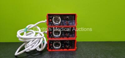 3 x Smiths Pneupac paraPAC 200D Ventilators with Hoses *MR Compatible* (1 x Missing Dial Cap - See Photos) *SN NA*