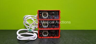 3 x Smiths Pneupac paraPAC 200D Ventilators with Hoses *MR Compatible* *SN NA*