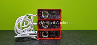 3 x Smiths Pneupac paraPAC 200D Ventilators with Hoses *MR Compatible* (1 x Cracked Case - See Photos) *SN NA*