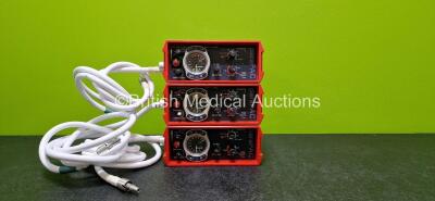 3 x Smiths Pneupac paraPAC 200D Ventilators with Hoses *MR Compatible* (1 x Missing Dial - See Photos) *SN NA*