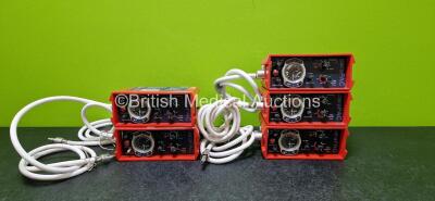 5 x Smiths Pneupac paraPAC 200D Ventilators with Hoses *MR Compatible* (3 x Cracked Case - See Photos)