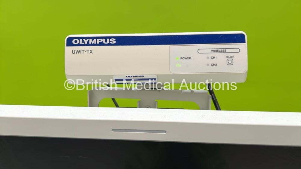 Olympus WM-DP2 Stack Trolley with Olympus OEV262H Monitor, Olympus UWIT-TX  Wireless System, Olympus Evis