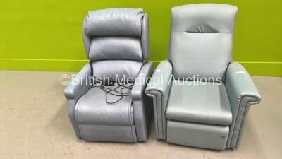 2 x Reclining Armchairs (1 x Manual, 1 x Electric with Controller - No Power)