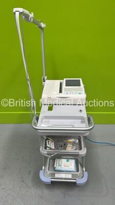 Fukuda Denshi FX-8322 ECG Machine on Stand with 10 Lead ECG Leads (Powers Up) *50002790*