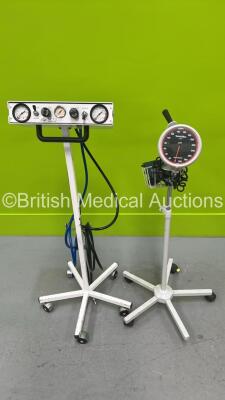 1 x Braun S.C.T.2 Tourniquet on Stand and 1 x Welch Allyn BP Meter on Stand (1 x Wheel Missing) *386*