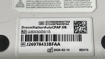 4 x Respironics DreamStation Auto CPAP GB Systems - 3 x Missing Dials with 4 x Humidifiers and 4 x Power Supplies (All Power Up - 1 x Blank Display and 1 x Damaged Display - See Photos) *J1694775544CD / J24261255B02C / J26978433BFAA / J3280372242B4* - 9