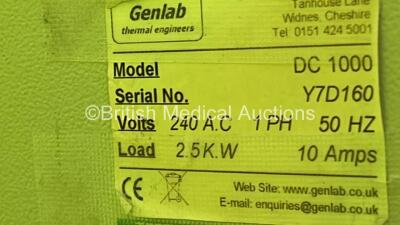 Genlab DC 1000 Warming Cabinet (Cut Power Cable) *15823* - 4