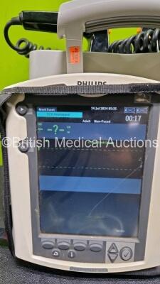 Philips Heartstart MRx Defibrillator (Powers Up) Including Pacer, ECG and Printer Options with External Hard Paddles, 1 x Philips M3539A Module, 1 x Philips M3538A Li-Ion Battery, 1 x 3 Lead ECG Lead, 1 x Paddle Lead and 1 x M3725A Test Load - 2