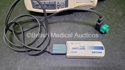 Philips Heartstart MRx Defibrillator (Powers Up, Crack in Handle - See Photo) Including Pacer, ECG and Printer Options with External Hard Paddles, 1 x Philips M3539A Module, 1 x Philips M3538A Li-Ion Battery, 1 x Paddle Lead and 1 x M3725A Test Load - 4