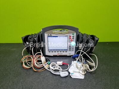 GS Corpuls3 Slim Defibrillator Ref : 04301 (Powers Up) with Corpuls Patient Box Ref : 04200 (Powers Up) with Pacer, Oximetry, ECG-D, ECG-M, CO2, CPR, NIBP and Printer Options, 4 and 6 Lead ECG Leads, SpO2 Finger Sensor, 2 x BP Cuffs, CO2 Cable, CPR Sensor