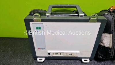 GS Corpuls3 Slim Defibrillator Ref : 04301 (Powers Up) with Corpuls Patient Box Ref : 04200 (Powers Up) with Pacer, Oximetry, ECG-D, ECG-M, CO2, CPR, NIBP and Printer Options, 4 and 6 Lead ECG Leads, SpO2 Finger Sensor, 2 x BP Cuffs, CO2 Cable, CPR Sensor - 9