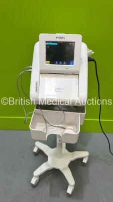 Philips FM30 Fetal Monitor on Stand with SPO2 and NBP Options, 1 x US Transducer (Damaged Cable - See Photo) and 1 x Philips Avalon CL Cableless Fetal Monitoring System with 2 x US Wireless Transducers and 1 x Toco+ MP Transducer - Casing Dage - See Photo