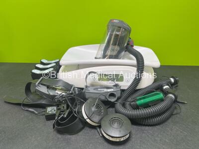 Mixed Lot Including 1 x Marsden Baby Weighing Scales and 2 x Scott Tornado Respirators with 1 x Hood, 2 x Power Supplies, 3 x Ni-MH Batteries and Accessories