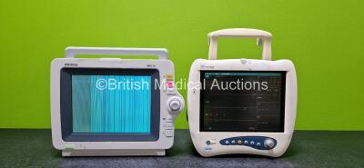 Job Lot Including 1 x Mindray PM-7000 Patient Monitor Including ECG, T1, T2, SpO2, NIBP and Printer Options (Powers Up) and 1 x Mindray iMEC10 Patient Monitor Including ECG, SpO2, NIBP, T1 and T2 Options (Powers Up with Faulty Screen - See Photos)