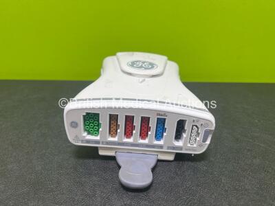 GE Patient Data Module Including ECG, Temp/CO, P1/P3, P2/P4, SpO2 and NIBP Options (Slight Damage to Casing - See Photos)