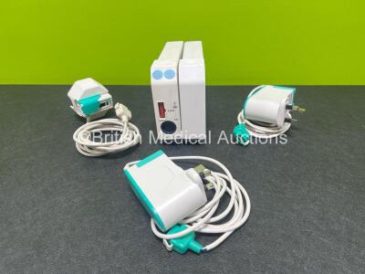 Mixed Lot Including 3 x Braun Chargers (Damage to Cable Casings - See Photos) 1 x GE E-COP-00 Hemodynamic Module Including C.O and P4/P8 Options and 1 x Blank Module (Damage to Casing - See Photos)