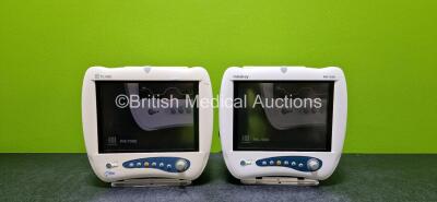 2 x Mindray PM-7000 Patient Monitors Including ECG, T1, T2, SpO2, NIBP and Printer Options (Both Power Up)