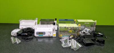 Job Lot Including 3 x Propulse GS Ear Irrigators (2 x Missing Cases - See Photos), 3 x ProPulse NG Ear Irrigators, 5 x Footswitches, 4 x Power Supplies and 14 x Replacement Tips