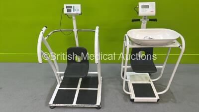 1 x Marsden Baby Scale and 1 x Marsden Seat Scale on Platform (Both Power Up)