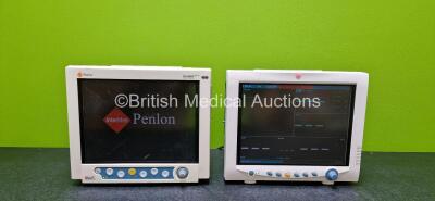 Job Lot Including 1 x Intermed Penlon PM9000 Express Patient Monitor Including ECG, NIBP, SpO2, CO, IBP1, IBP2, T1, T2 and CO2 Options (Powers Up and Damaged Case - See Photos) and 1 x Unknown Patient Monitor Including ECG, NIBP, SpO2, T1, T2 and CO2 Opti