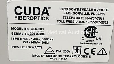 1 x Cuda XLS-300 Xenon Light Source on Stand (Powers Up) and 1 x Welch Allyn 767 Transformer with 2 x Attachments on Stand (No Power) *300-00196* - 4