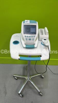 Verathon BVI 9400 Bladder Scanner Part No 0570-0190 with Transducer, 2 x Batteries and Charger on Table (Powers Up) *S/N B4307585*