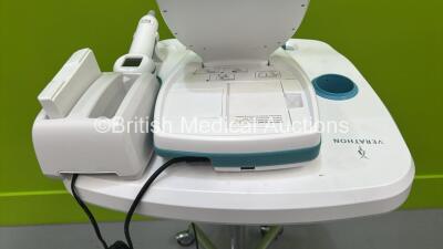 Verathon BVI 9400 Bladder Scanner Part No 0570-0190 with Transducer, 2 x Batteries and Charger on Table (Powers Up) *S/N B4307585* - 3