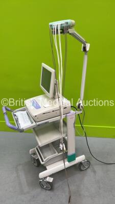 Nihon Kohden Cardiofax V ECG-1550K ECG Machine on Stand with 10 Lead ECG Leads (No Power) - 3