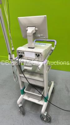 Nihon Kohden Cardiofax V ECG-1550K ECG Machine on Stand with 10 Lead ECG Leads (No Power) - 4