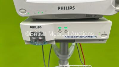 Philips IntelliVue MP30 Patient Monitor on Stand (Powers Up) with 1 x Philips IntelliVue X2 Handheld Patient Monitor Including ECG, SpO2, NBP, Press and Temp Options, 1 x Philips M3012A Module and 1 x Philips M1013A Gas Module (Powers Up) - 3