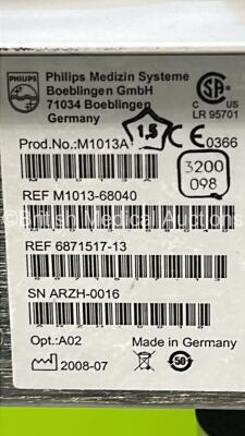 Philips IntelliVue MP30 Patient Monitor on Stand (Powers Up) with 1 x Philips IntelliVue X2 Handheld Patient Monitor Including ECG, SpO2, NBP, Press and Temp Options, 1 x Philips M3012A Module and 1 x Philips M1013A Gas Module (Powers Up) - 5