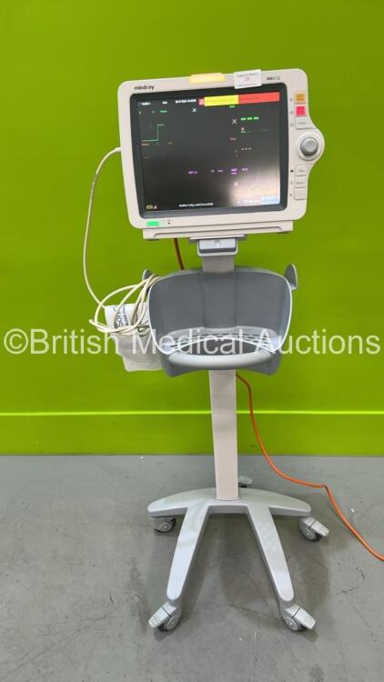 Mindray iMEC12 Patient Monitor *Mfd- 2019* (Powers Up) Including ECG, SpO2, NIBP, T1 and T2 Options