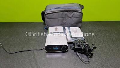 Job Lot Including 1 x Philips Respironics Dreamstation BiPAP AVAPS Unit *Mfd 2020* (Powers Up) with 2 x DreamStation Humidifiers and 2 x AC Power Supplies in Carry Bag - 2