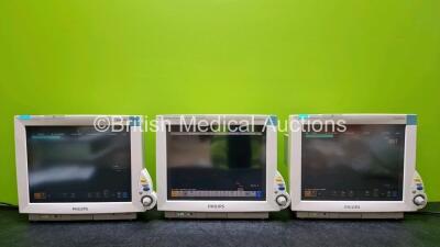 3 x Philips IntelliVue MP70 Patient Monitors (All Power Up and 1 x Faulty Dial)