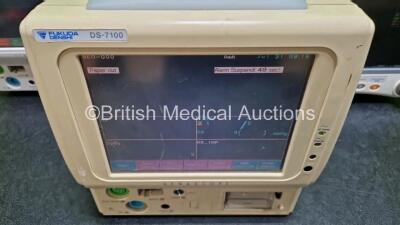 Job Lot of Patient Monitors Including 3 Fukuda Denshi DS-7100 (All Power Up 1 x Missing Printer) Including ECG, BP, SpO2, Temp, NIBP and Printer Options and 1 x GE Dash 4000 (Powers Up) Including ECG, NBP, SpO2, BP1, BP2, Temp/CO and CO2 Options - 2