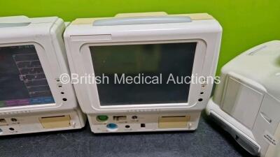 Job Lot of Patient Monitors Including 3 Fukuda Denshi DS-7100 (All Power Up 1 x Missing Printer) Including ECG, BP, SpO2, Temp, NIBP and Printer Options and 1 x GE Dash 4000 (Powers Up) Including ECG, NBP, SpO2, BP1, BP2, Temp/CO and CO2 Options - 7