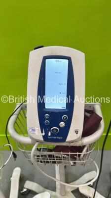 4 x Welch Allyn Spot Vital Signs Monitors on Stands (All Power Up, 1 x Detached from Stand) - 3