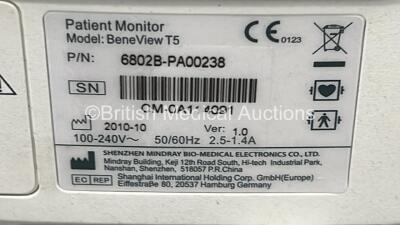 Mindray BeneView T5 Patient Monitor on Stand (Powers Up - Some Casing Damage - See Photo) - 5