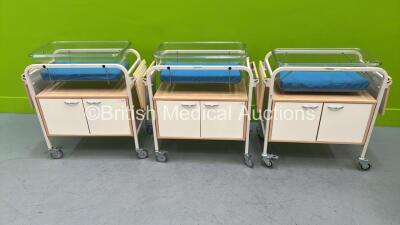 3 x Bristol Maid Infant Cots with Mattresses